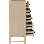 Kaya Oak Veneer And Vegan Leather Handle Chest in Natural