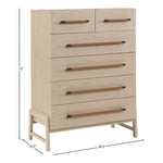 Kaya Oak Veneer And Vegan Leather Handle Chest in Natural