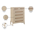 Kaya Oak Veneer And Vegan Leather Handle Chest in Natural