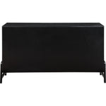 Kaya Oak Veneer And Vegan Leather Handle Dresser in Black