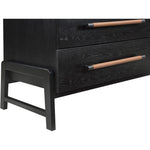 Kaya Oak Veneer And Vegan Leather Handle Dresser in Black