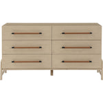Kaya Oak Veneer And Vegan Leather Handle Dresser in Natural