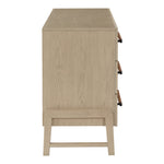 Kaya Oak Veneer And Vegan Leather Handle Dresser in Natural