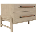 Kaya Oak Veneer And Vegan Leather Handle Dresser in Natural