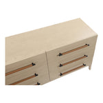 Kaya Oak Veneer And Vegan Leather Handle Dresser in Natural
