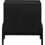Kaya Oak Veneer And Vegan Leather Handle Nightstand in Black