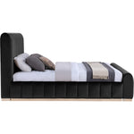 Amara Velvet Upholstered King Bed in Black