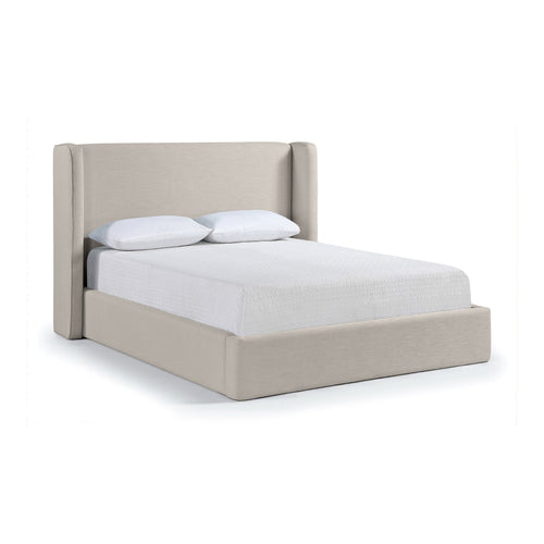 Kendall Linen Textured Fabric Upholstered Full Bed in Beige