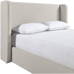 Kendall Linen Textured Fabric Upholstered Full Bed in Beige