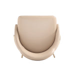 Gracie Metal Upholstered Barstool in Tan and Gold