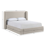 Kendall Linen Textured Fabric Upholstered Full Bed in Beige
