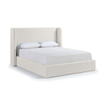 Kendall Linen Textured Fabric Upholstered Full Bed in Cream