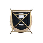 Gracie Metal Upholstered Barstool in Tan and Gold