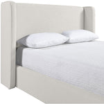 Kendall Linen Textured Fabric Upholstered Full Bed in Cream