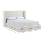 Kendall Linen Textured Fabric Upholstered Full Bed in Cream