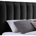 Amara Velvet Upholstered King Bed in Black