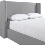 Kendall Linen Textured Fabric Upholstered Full Bed in Grey
