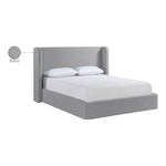 Kendall Linen Textured Fabric Upholstered Full Bed in Grey