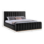 Amara Velvet Upholstered King Bed in Black