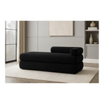 Kennedy Teddy Fabric Upholstered Bench in Black