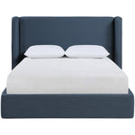 Kendall Linen Textured Fabric Upholstered Full Bed in Navy
