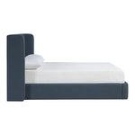 Kendall Linen Textured Fabric Upholstered Full Bed in Navy