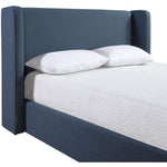 Kendall Linen Textured Fabric Upholstered Full Bed in Navy