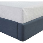 Kendall Linen Textured Fabric Upholstered Full Bed in Navy