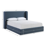 Kendall Linen Textured Fabric Upholstered Full Bed in Navy