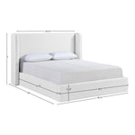 Kendall Linen Textured Fabric Upholstered Full Bed in White