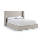 Kendall Linen Textured Fabric Upholstered King Bed in Beige