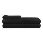 Kennedy Teddy Fabric Upholstered Bench in Black