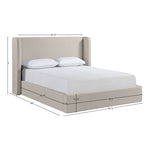 Kendall Linen Textured Fabric Upholstered King Bed in Beige