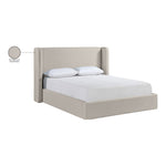 Kendall Linen Textured Fabric Upholstered King Bed in Beige