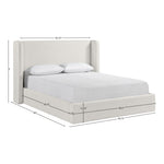 Kendall Linen Textured Fabric Upholstered King Bed in Cream