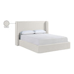 Kendall Linen Textured Fabric Upholstered King Bed in Cream