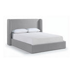Kendall Linen Textured Fabric Upholstered King Bed in Grey