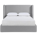 Kendall Linen Textured Fabric Upholstered King Bed in Grey
