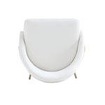 Gracie Metal Upholstered Barstool in White and Gold