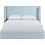 Kendall Linen Textured Fabric Upholstered King Bed in Light Blue