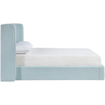 Kendall Linen Textured Fabric Upholstered King Bed in Light Blue