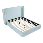 Kendall Linen Textured Fabric Upholstered King Bed in Light Blue