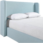 Kendall Linen Textured Fabric Upholstered King Bed in Light Blue