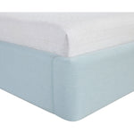 Kendall Linen Textured Fabric Upholstered King Bed in Light Blue