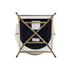 Gracie Metal Upholstered Barstool in White and Gold