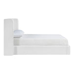 Kendall Linen Textured Fabric Upholstered King Bed in White