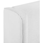 Kendall Linen Textured Fabric Upholstered King Bed in White