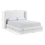 Kendall Linen Textured Fabric Upholstered King Bed in White