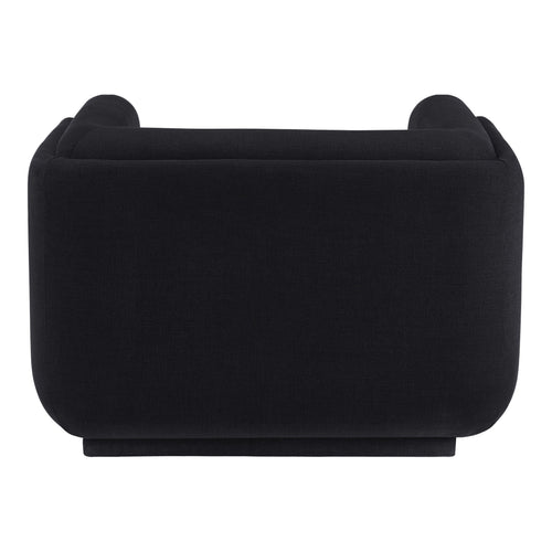 Kimora Linen Textured Fabric Upholstered Chair in Black