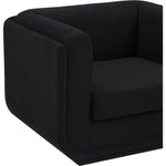 Kimora Linen Textured Fabric Upholstered Chair in Black